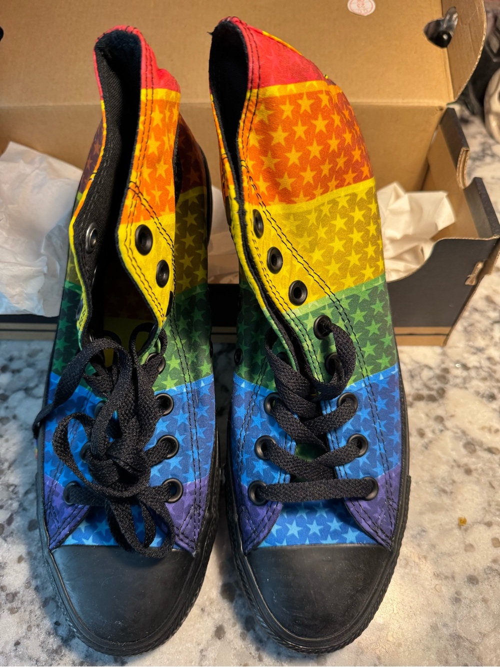 Converse Unisex LBGTQ Pride Rainbow Star High-Top Sneakers